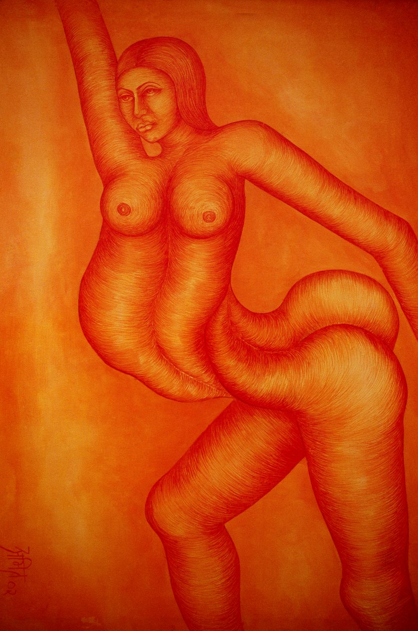 Malarstwo akrylowe na płótnie Fusion Female autorstwa School Indian