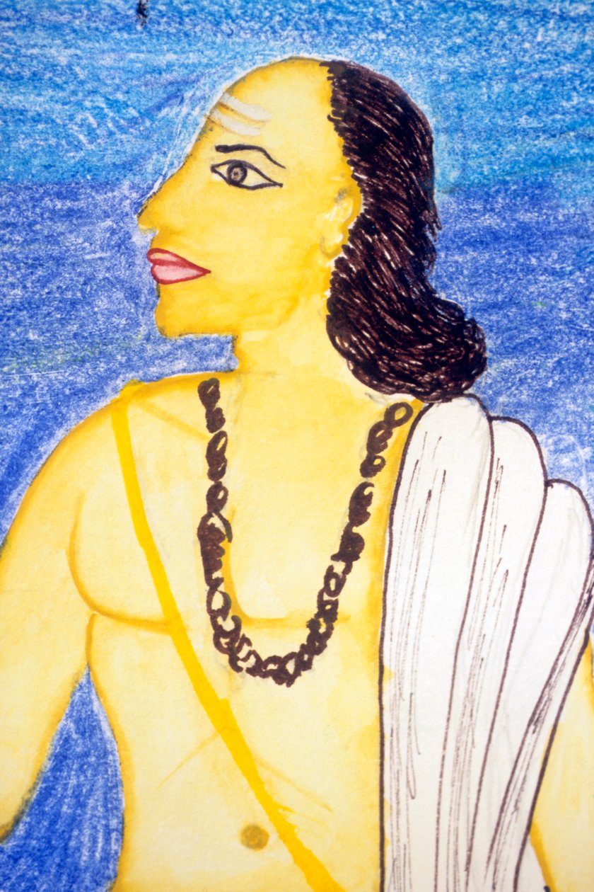 Aryabhata (akwarela na papierze) autorstwa School Indian
