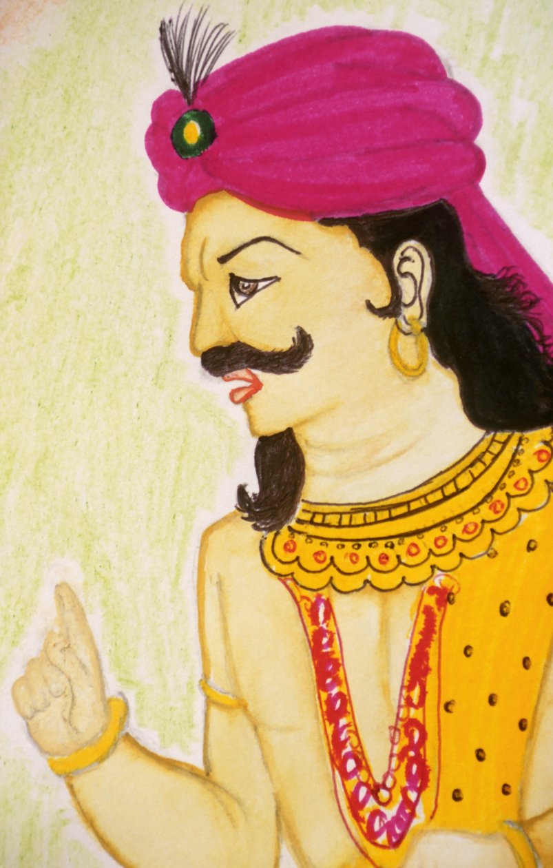 Chandragupta (akwarela na papierze) autorstwa School Indian
