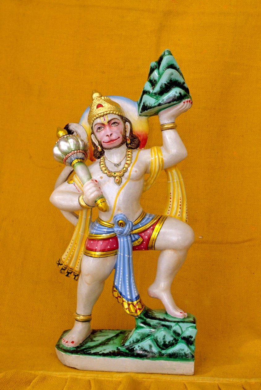 Pan Hanuman w marmurowych Indiach autorstwa School Indian