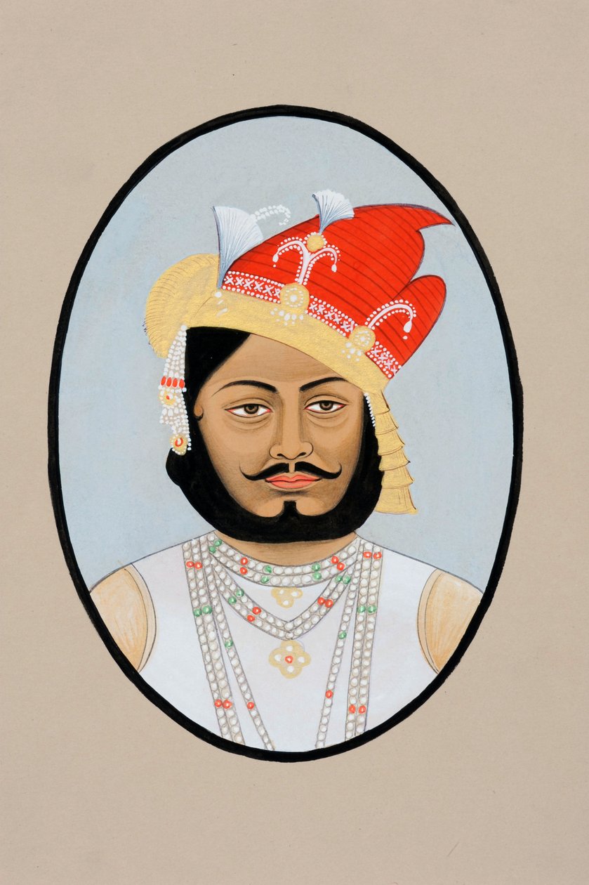 Miniaturowe malarstwo Bairi Sal Jaisalmer autorstwa School Indian