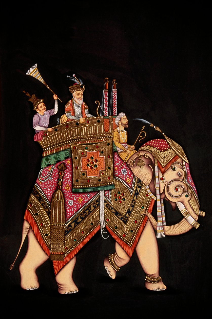 Miniaturowy obraz cesarza Shah Jahana na papierze autorstwa School Indian