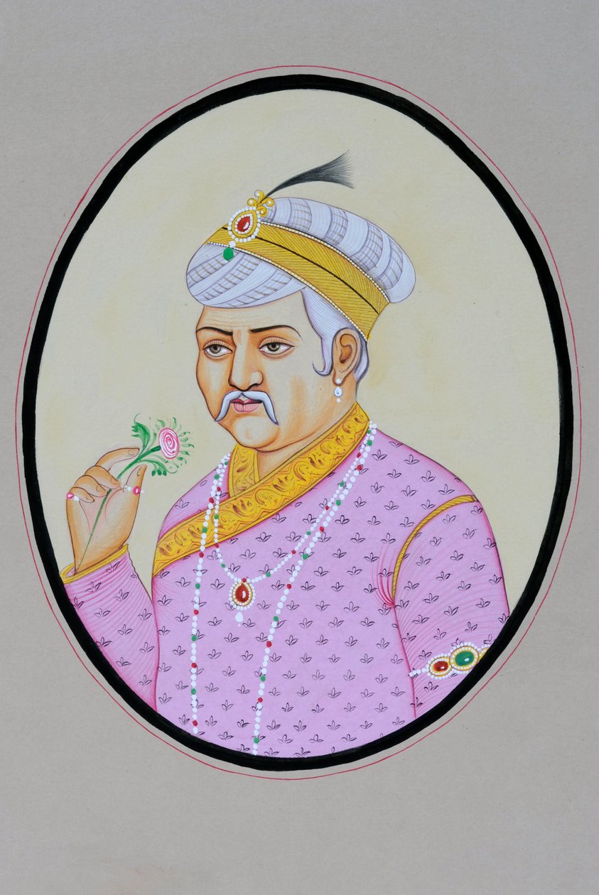 Miniatura przedstawiająca cesarza Mogołów Akbara autorstwa School Indian