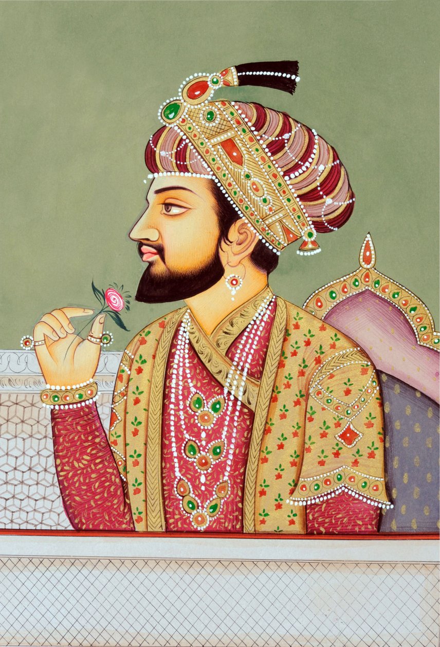 Miniatura przedstawiająca cesarza Mogołów Shah Jahana autorstwa School Indian