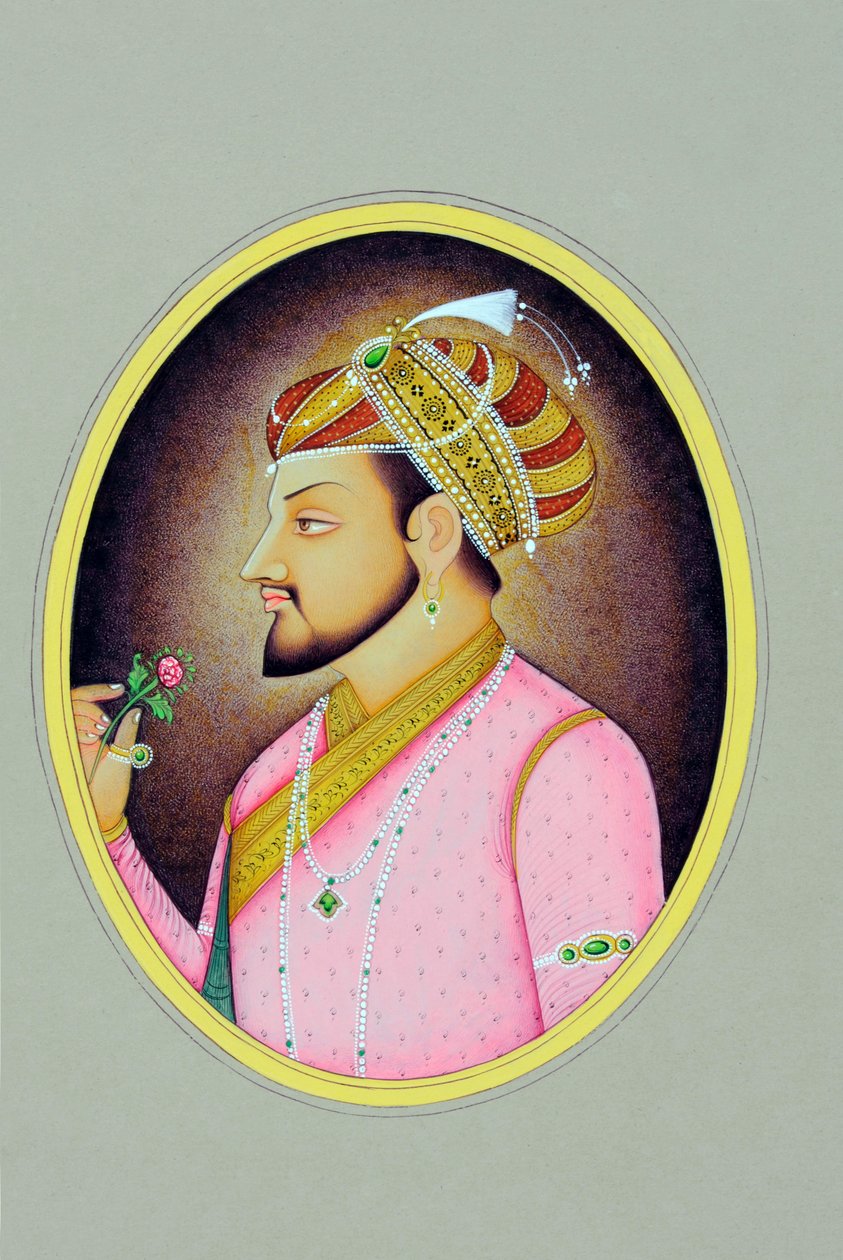Miniatura przedstawiająca cesarza Mogołów Shah Jahana autorstwa School Indian