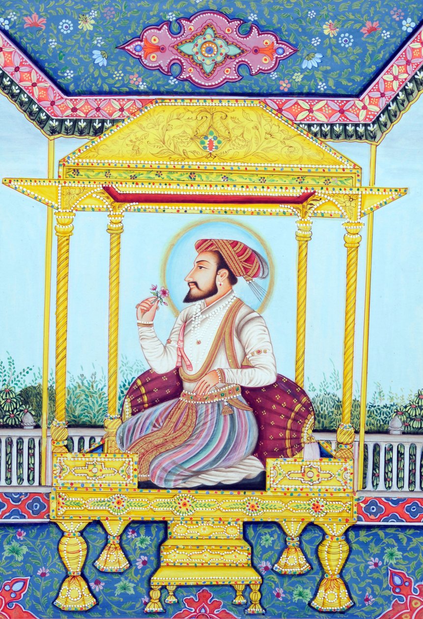 Miniatura przedstawiająca cesarza Mogołów Shah Jahana autorstwa School Indian