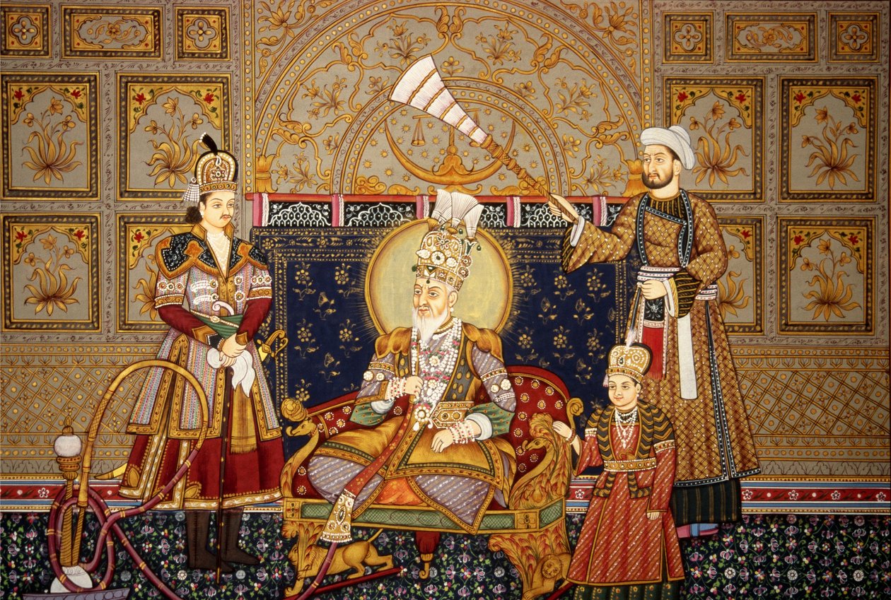 Miniaturowy obraz cesarza Mogołów Shah Jahana na papierze autorstwa School Indian