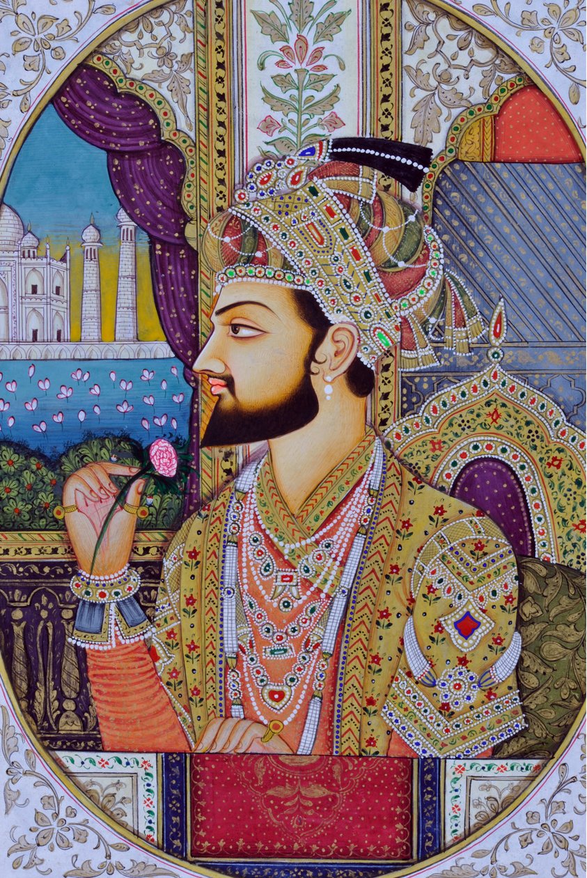 Miniatura przedstawiająca cesarza Mogołów Shah Jahana Indie Azja autorstwa School Indian