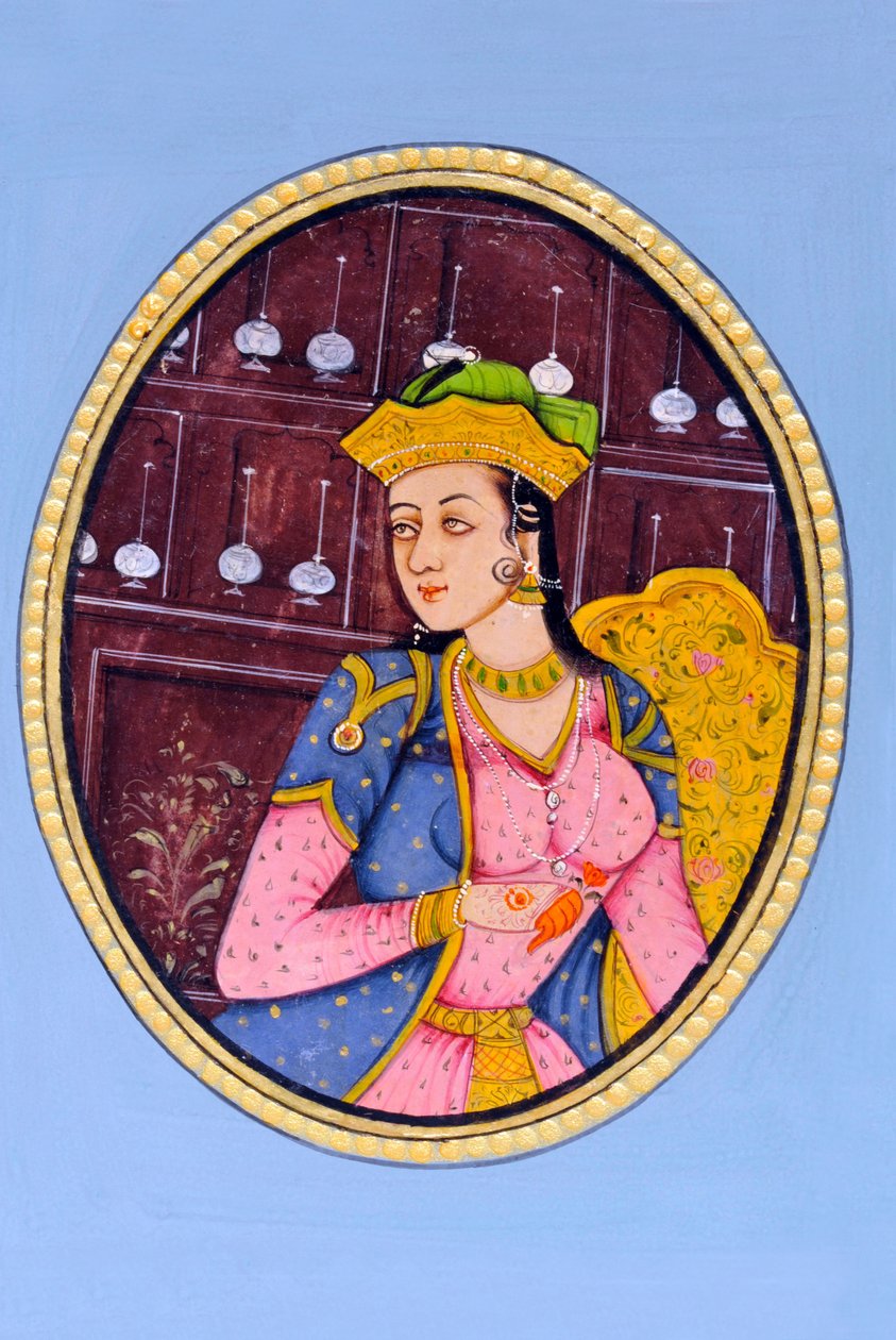 Miniaturowy obraz królowej Mumtaj Mahal Indie Azja autorstwa School Indian