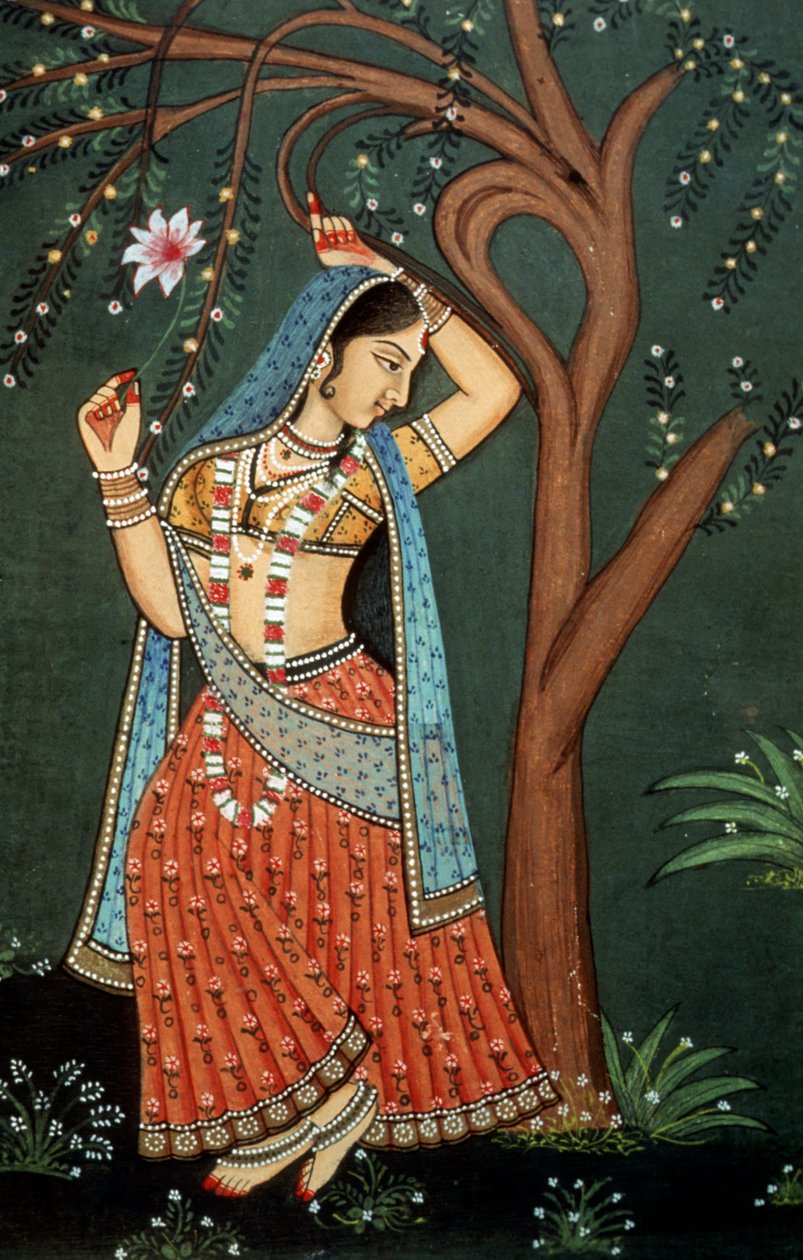 Miniatura przedstawiająca młodą kobietę autorstwa School Indian