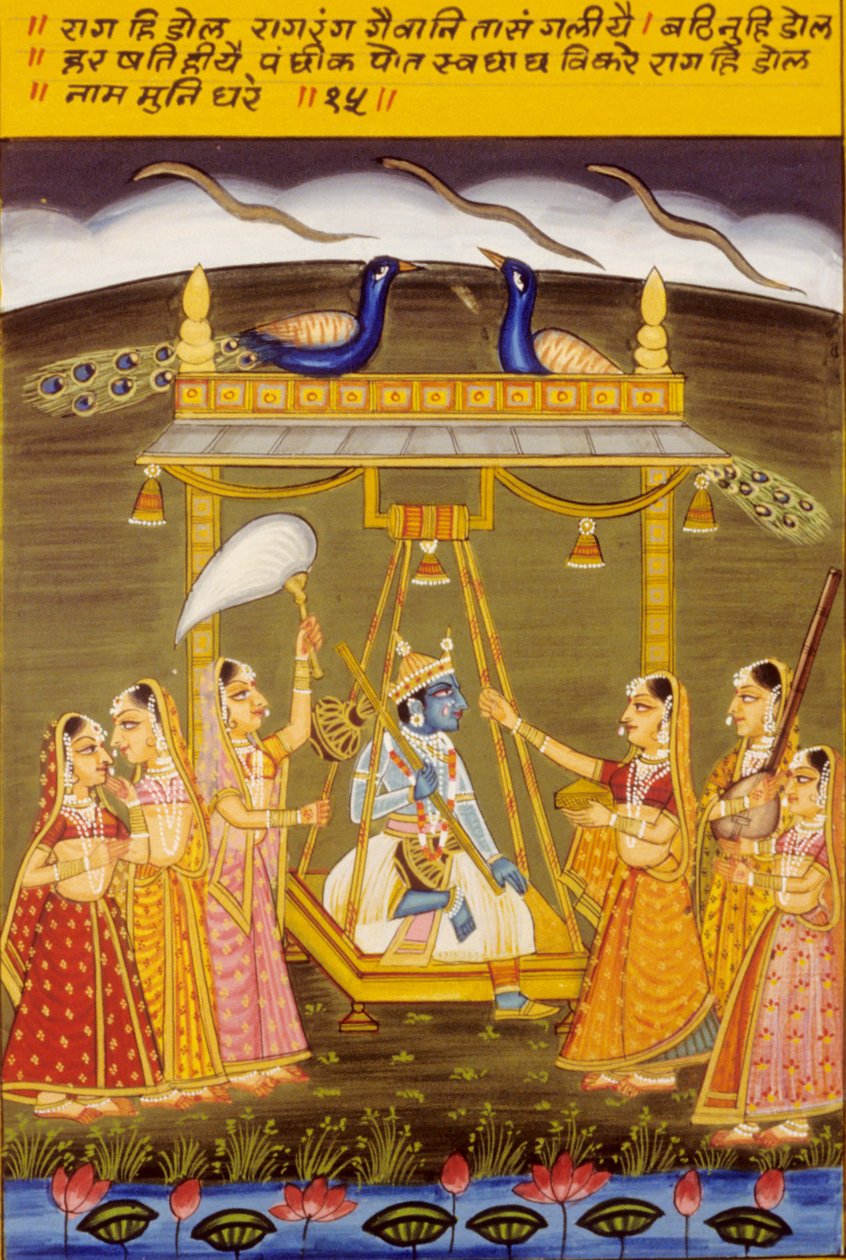 Miniatura na papierze, Rag Hi Dol, szkoła Nathdwara autorstwa School Indian