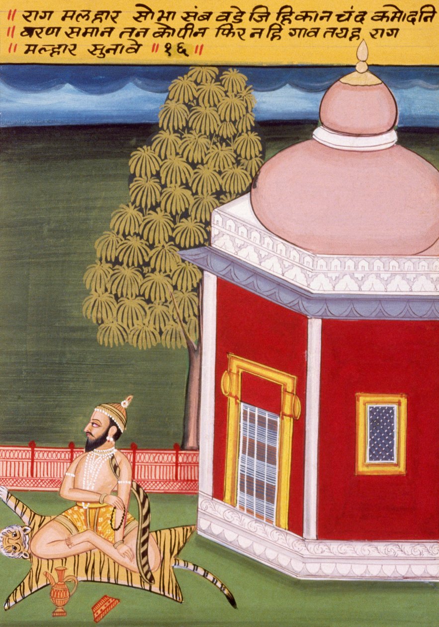 Miniatura malowana na papierze, Rag Malhar, Szkoła Nathdwara autorstwa School Indian