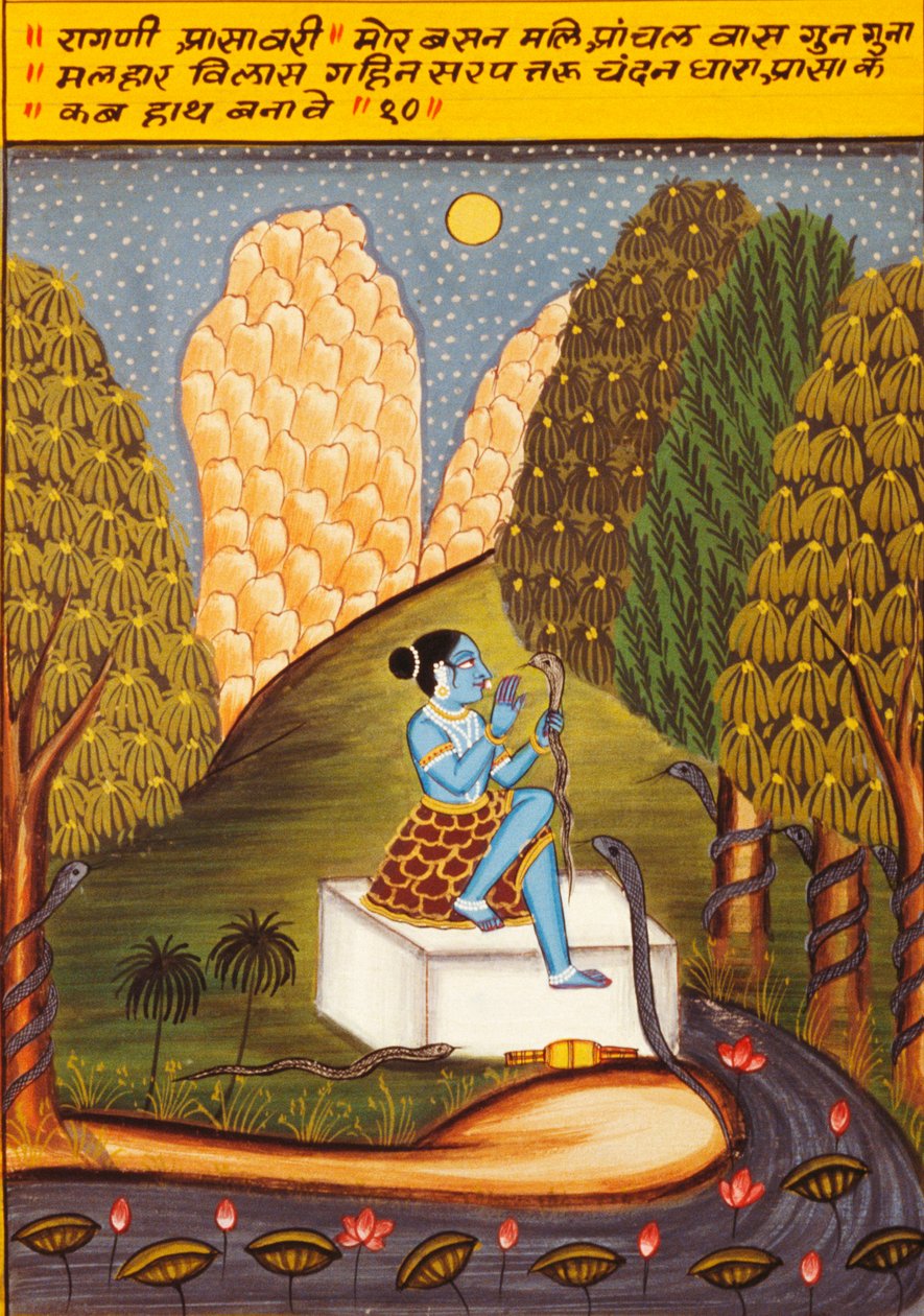 Miniatura na papierze, Ragini Ashawari, Szkoła Nathdwara autorstwa School Indian