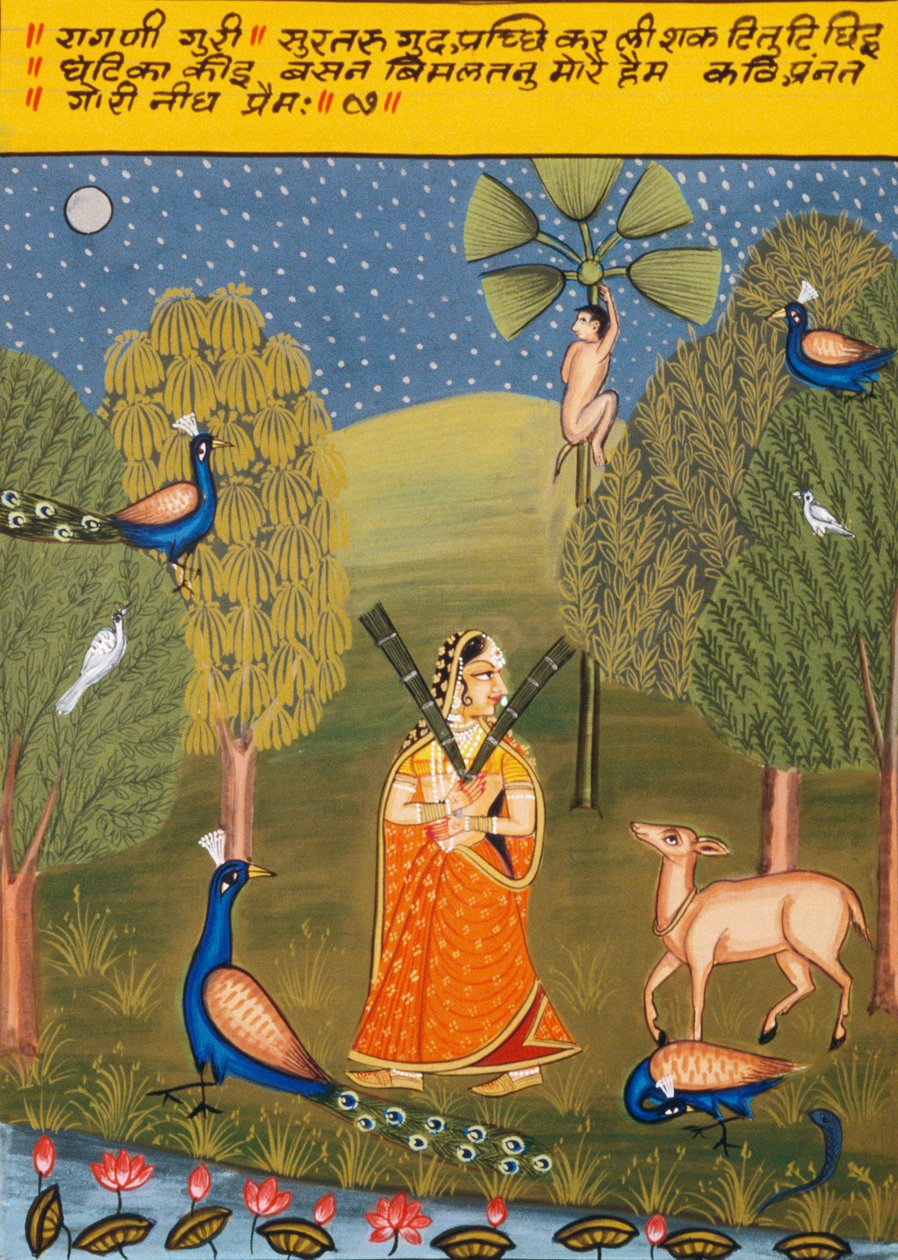 Miniatura na papierze, Ragini Guri, Szkoła Nathdwara autorstwa School Indian