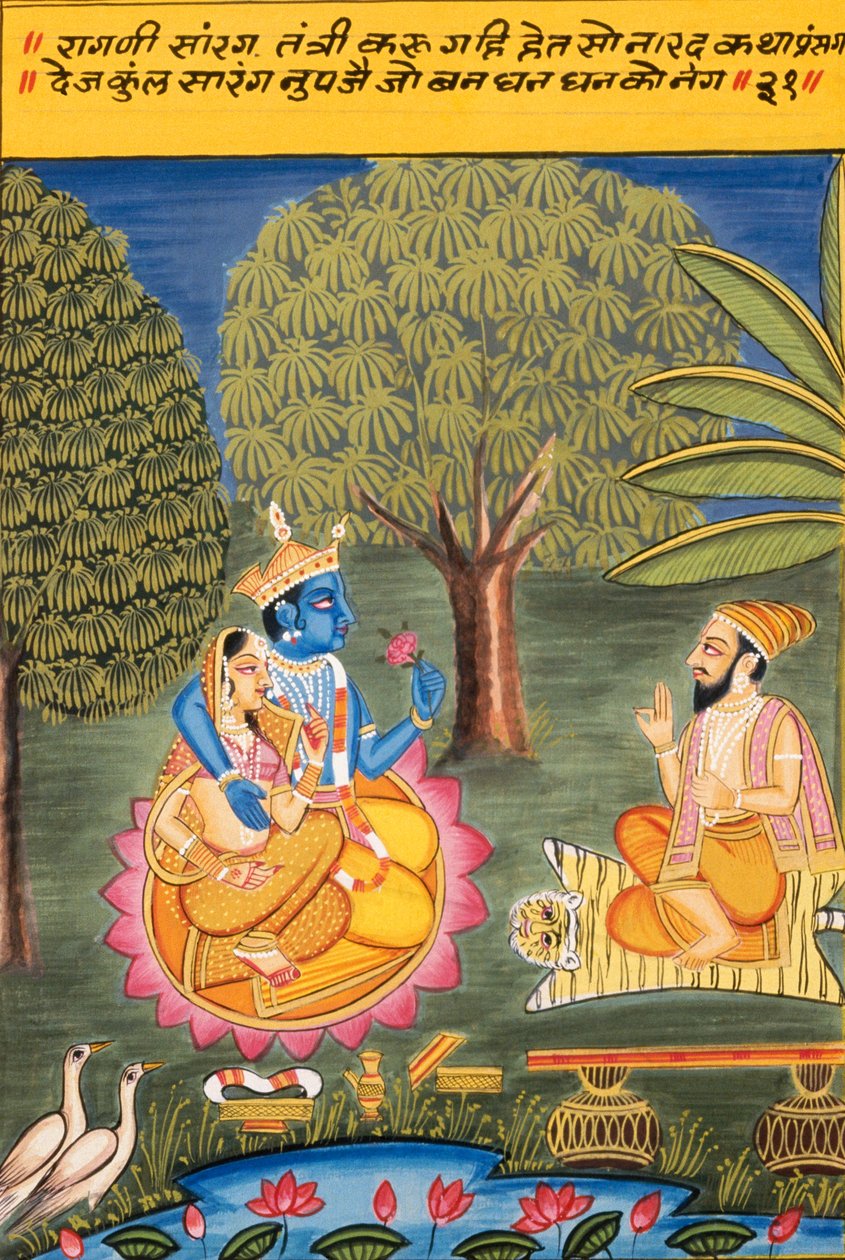 Miniatura malowana na papierze, Ragini Sarang, Szkoła Nathdwara autorstwa School Indian