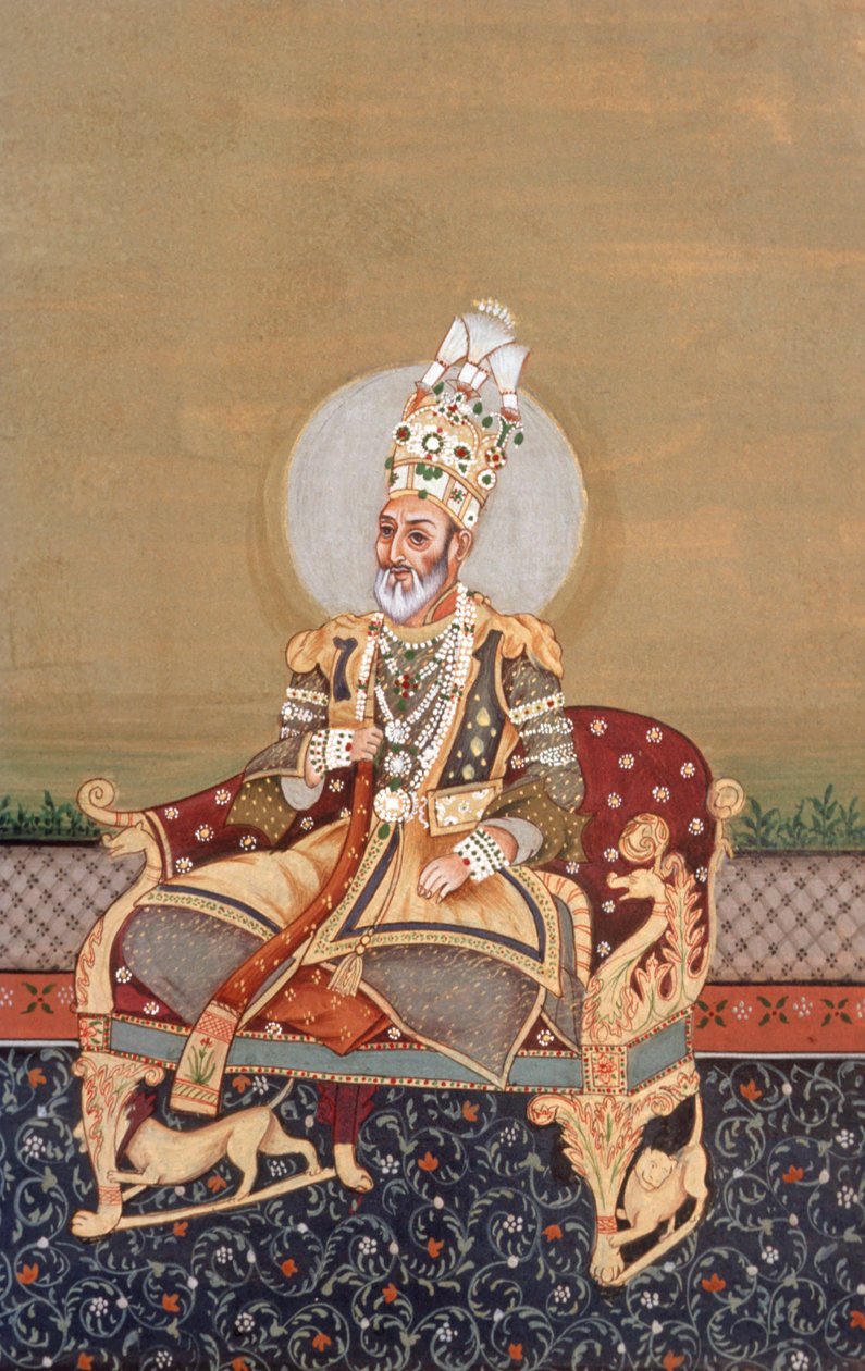 Miniaturowe malarstwo mogolskie Bahadurshah Jafer autorstwa School Indian