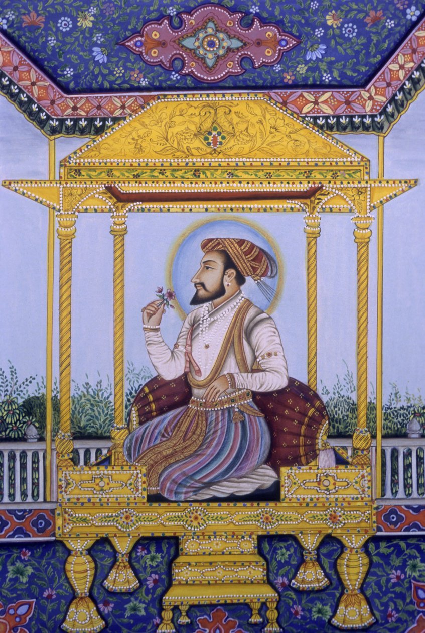 Miniaturowy obraz cesarza Mogołów Shah Jahana autorstwa School Indian
