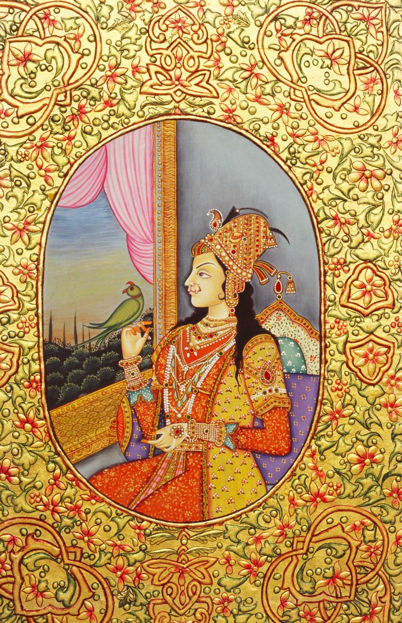 Miniaturowy obraz księżniczki Mogołów Mumtaz Mahal autorstwa School Indian