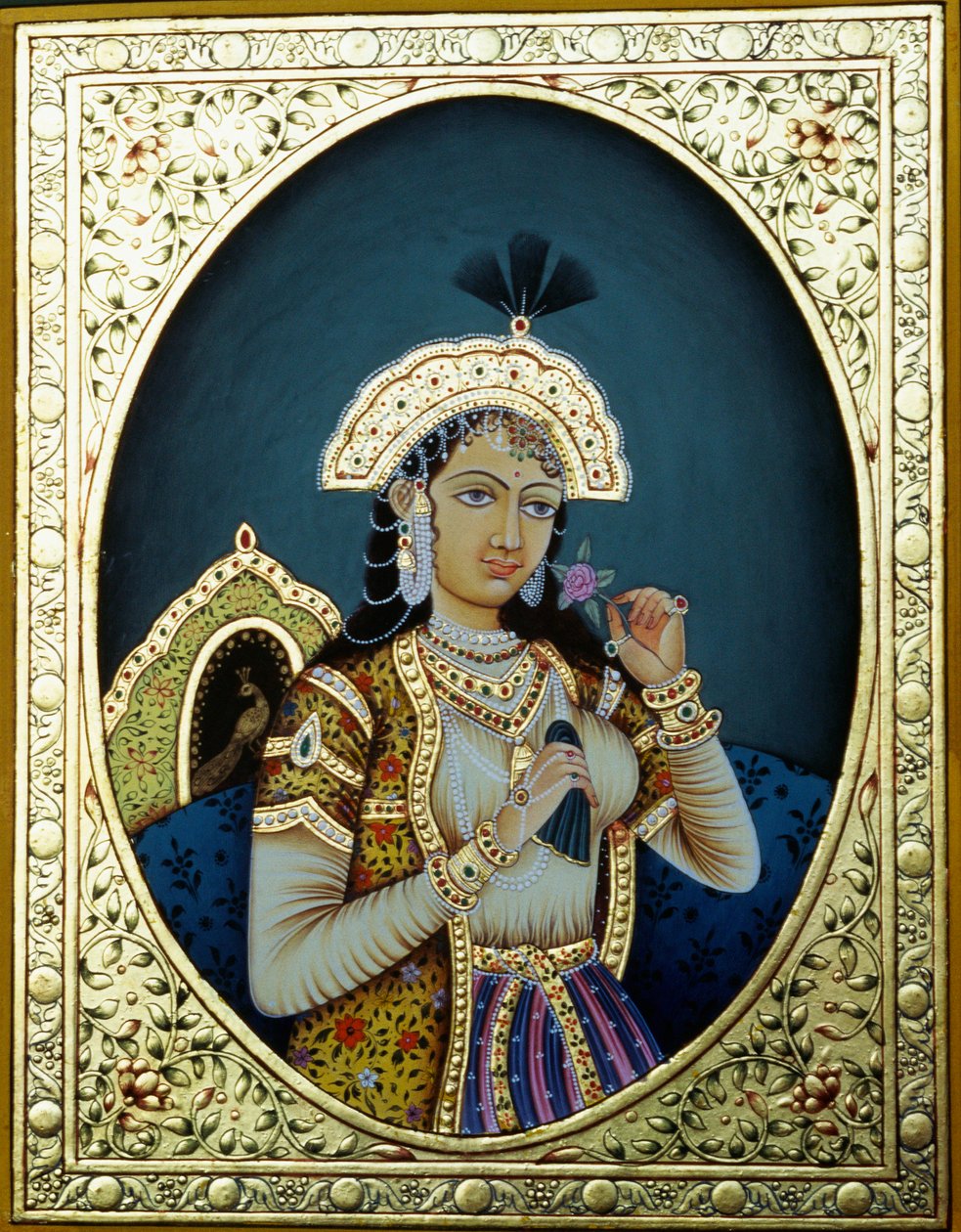 Miniaturowy obraz księżniczki Mogołów Mumtaz Mahal na papierze autorstwa School Indian