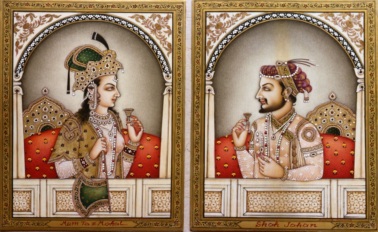 Malarstwo Mumtaz Mahal i Shah Jahana autorstwa School Indian