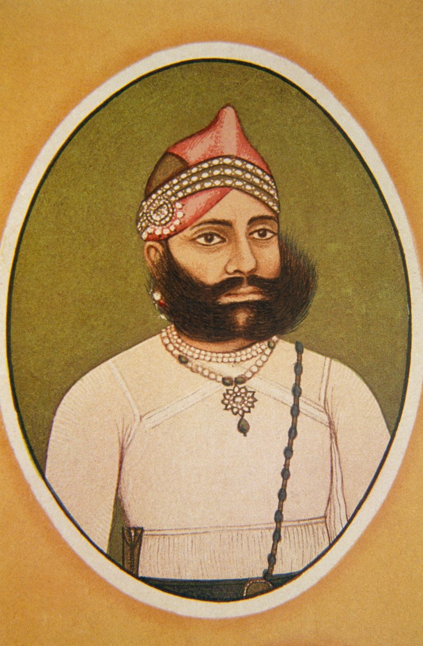 Portret maharadży Fateh Singha, Udaipur, Radżastan, Indie autorstwa School Indian
