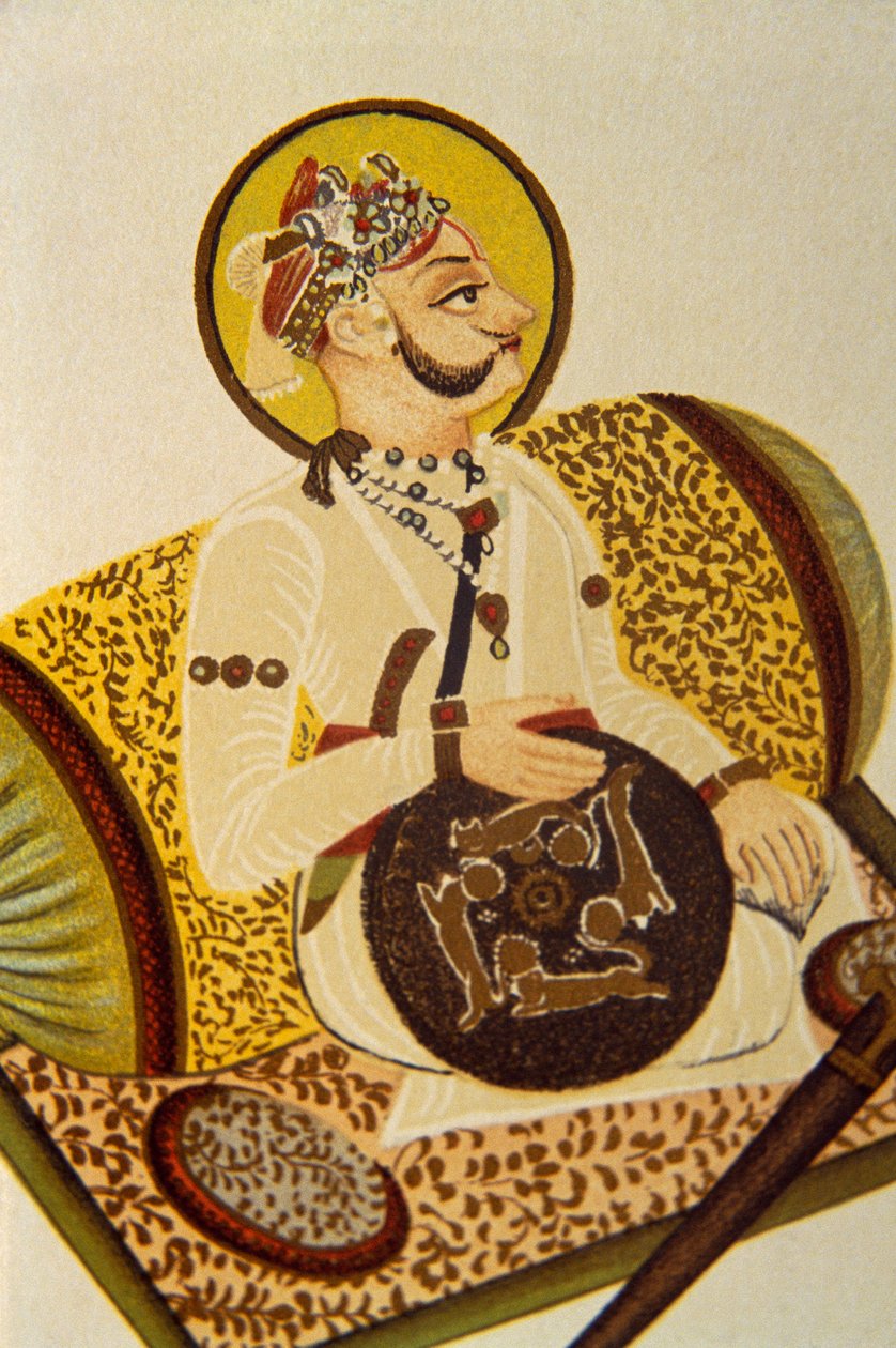 Portret maharadży Madana Singha, nadleśniczego, Radżastan, Indie autorstwa School Indian