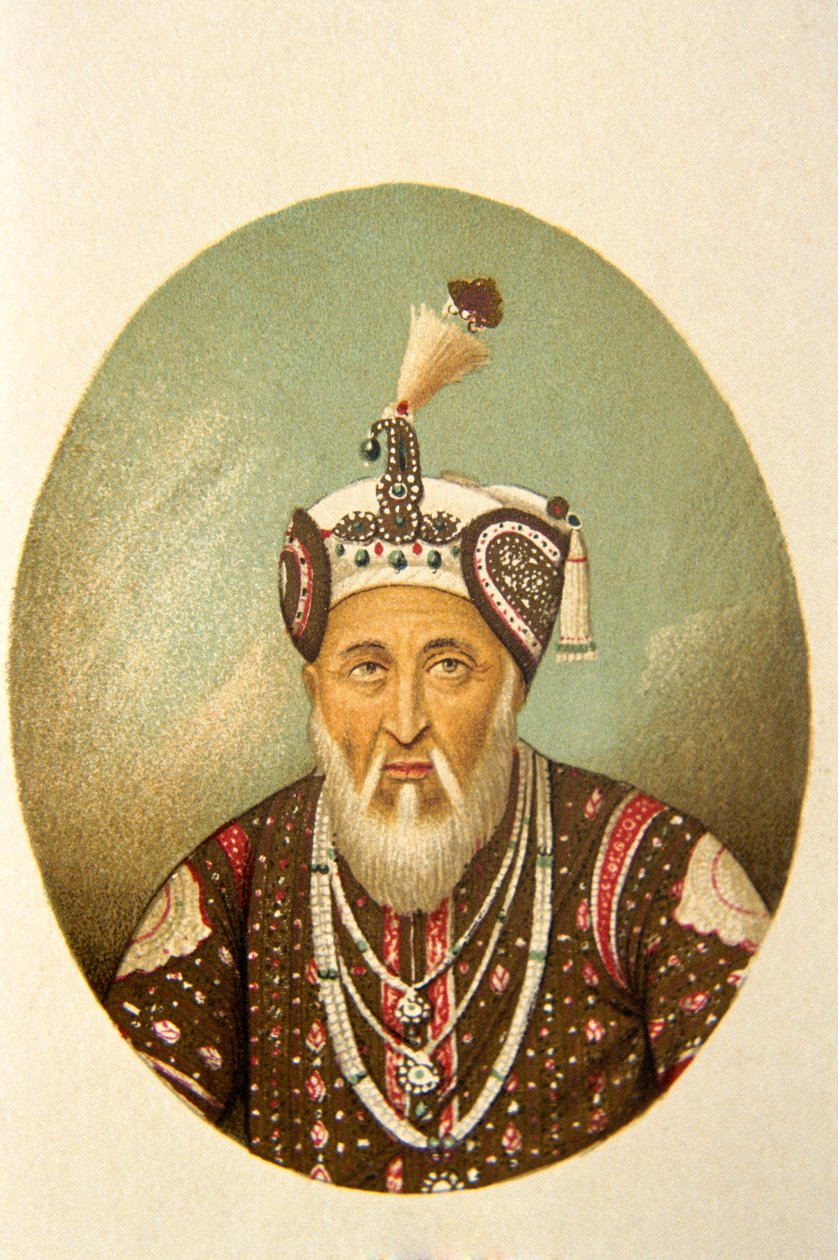 Portret cesarza Mogołów Akbara Szacha, Indie autorstwa School Indian