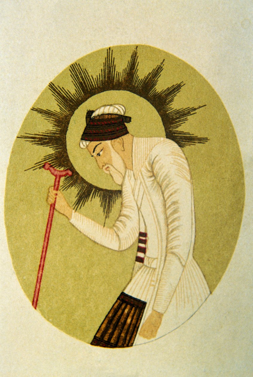 Portret cesarza Mogołów Aurangzeba, Indie autorstwa School Indian