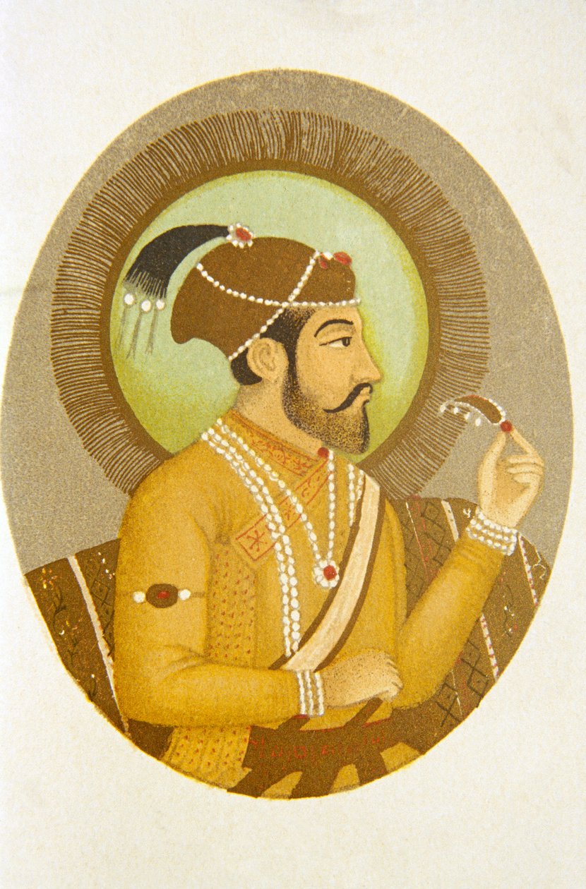 Portret cesarza Mogołów Aurangzeba, Indie autorstwa School Indian