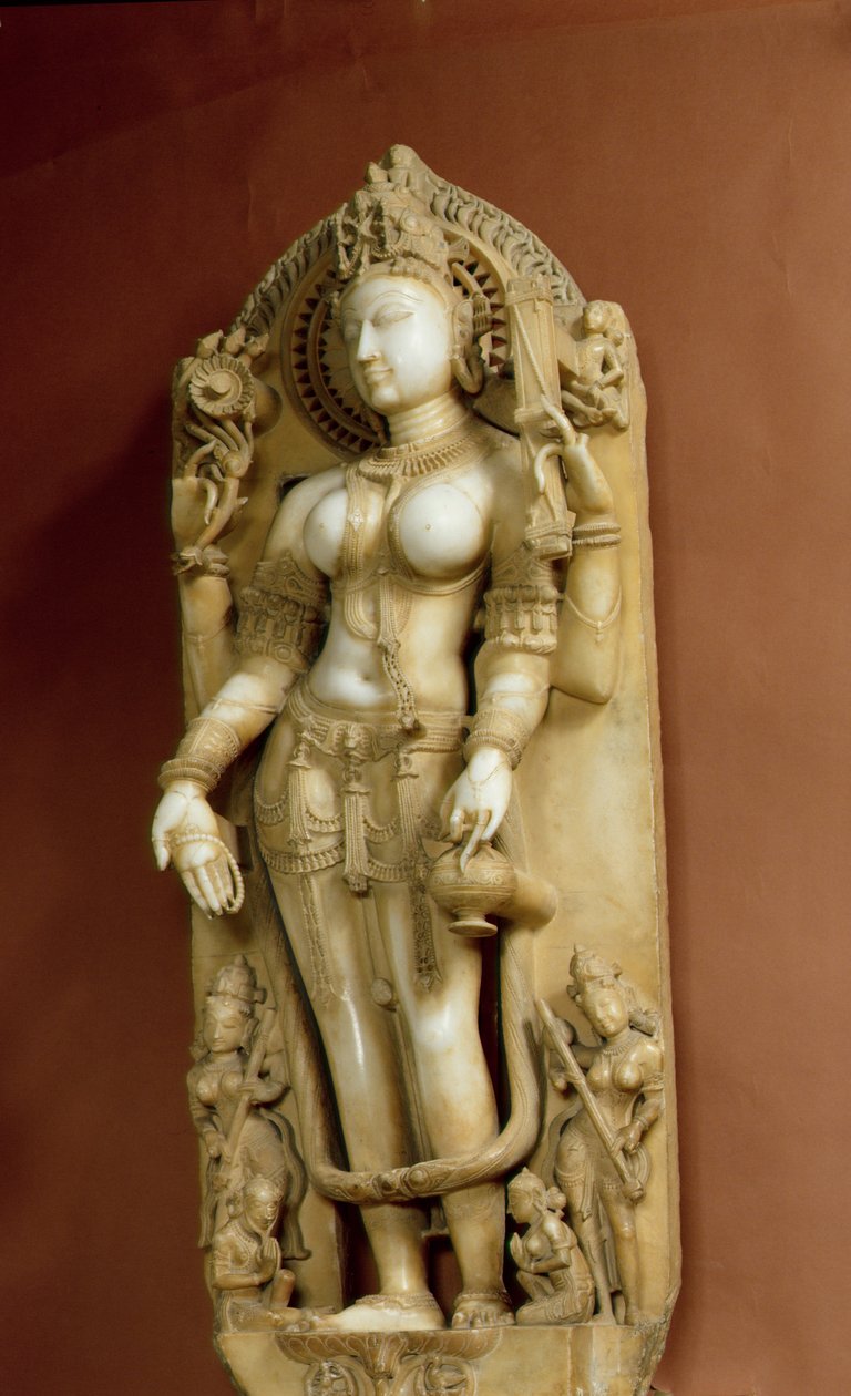 Sarasvati, Bogini Nauki, Pallu, Radżastan, dynastia Chauhan (marmur) autorstwa School Indian