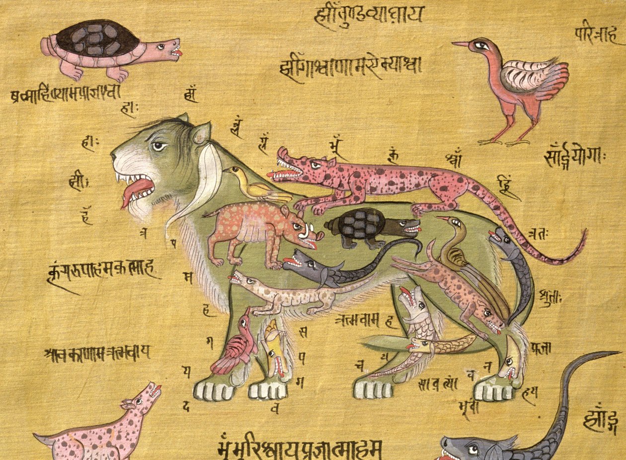 Diagram tantryczny (gwasz i akwarela na papierze) autorstwa School Indian