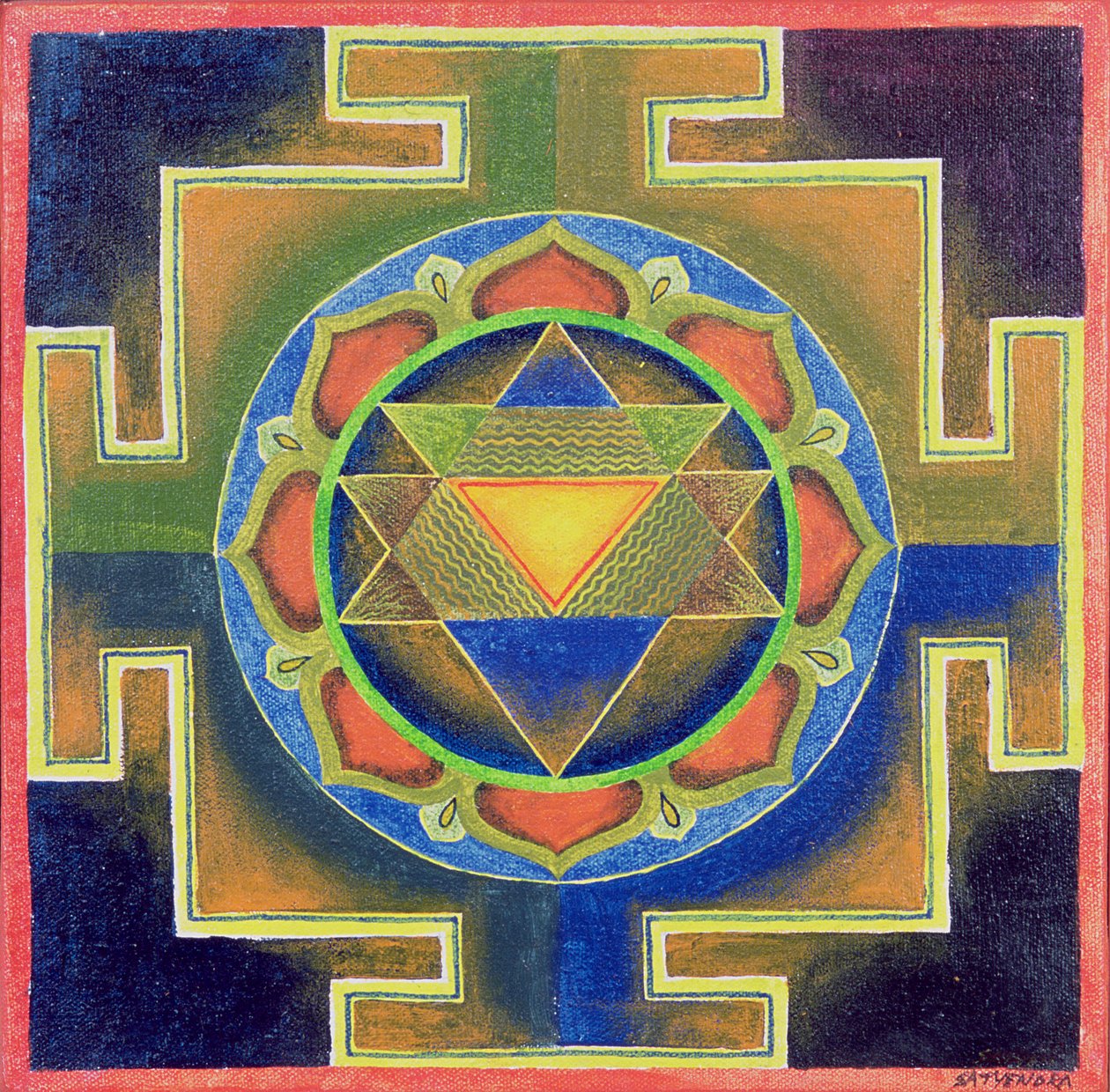 Obraz Yantra (pigment na płycie) autorstwa School Indian