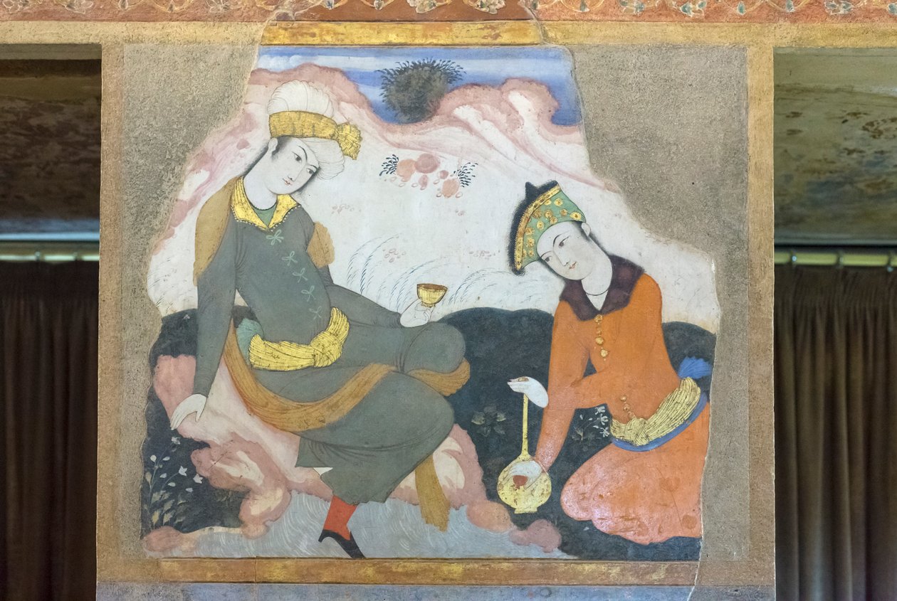 Świeże w Chehel Sotoun Palace, Isfahan, Iran autorstwa School Iranian