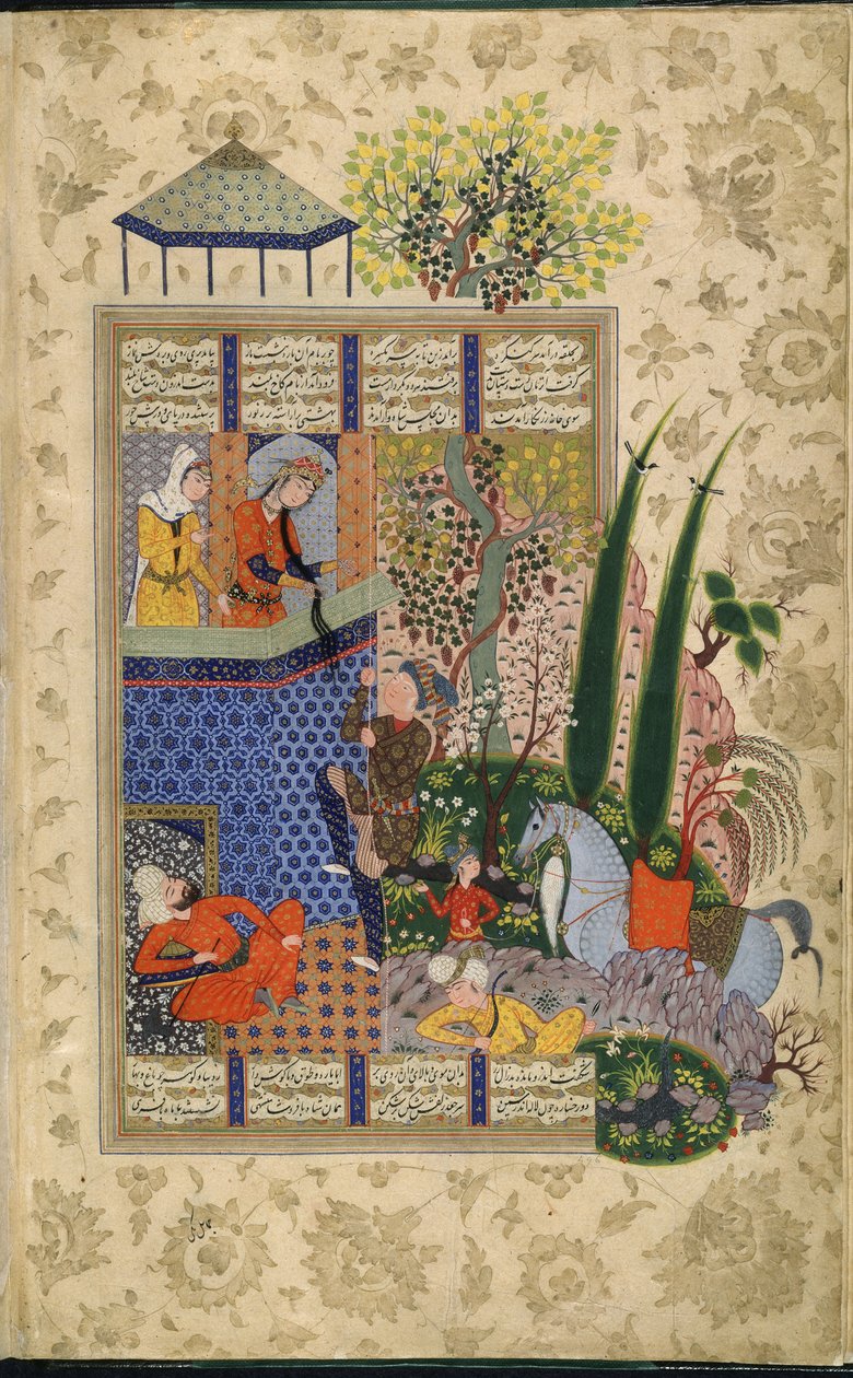 Balkon Jal Aat Rudaby, z Shahnama B Firdausi (Velam) autorstwa School Iranian