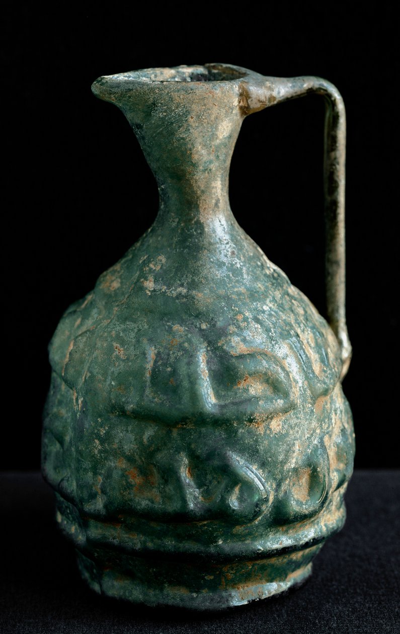 Mała szklana amfora z napisami. IX-X wiek Z Iraku. Ciemny. 8,9 cm Paryż, Muzeum Luwru autorstwa School Iraqi