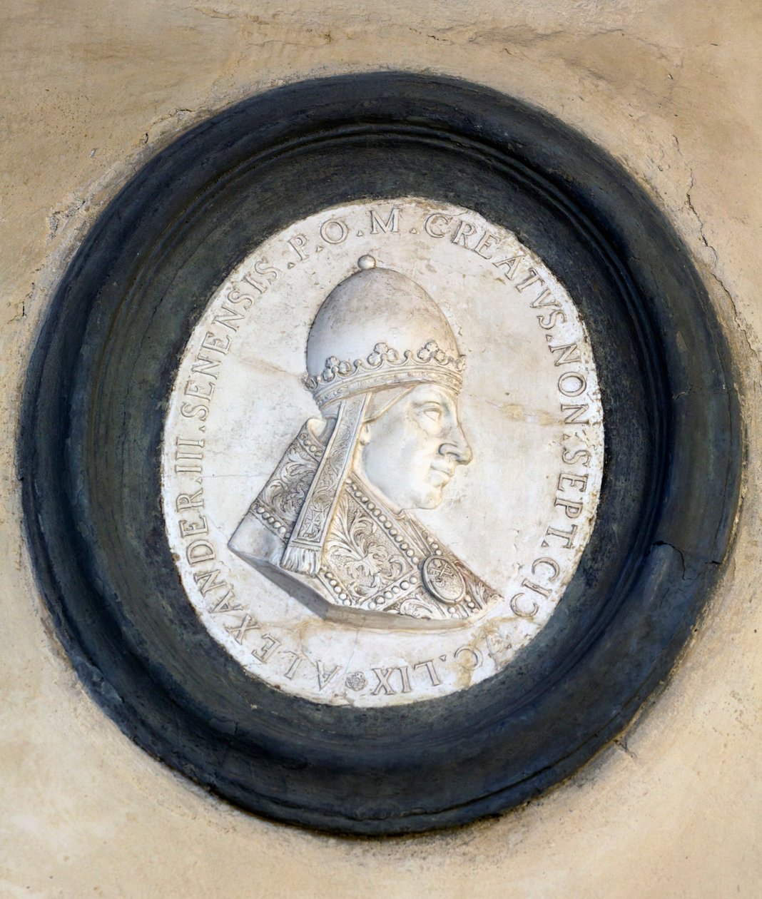 Płaskorzeźbiony medalion papieża Aleksandra III autorstwa School Italian