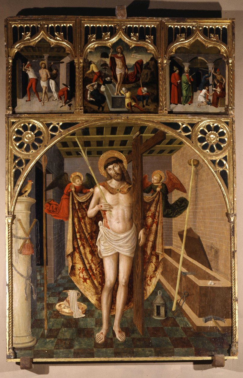 Chrystus w męczenniku - Ołtarz szkoły Bréa, kościół św. Magdaleny, Biot autorstwa School Italian