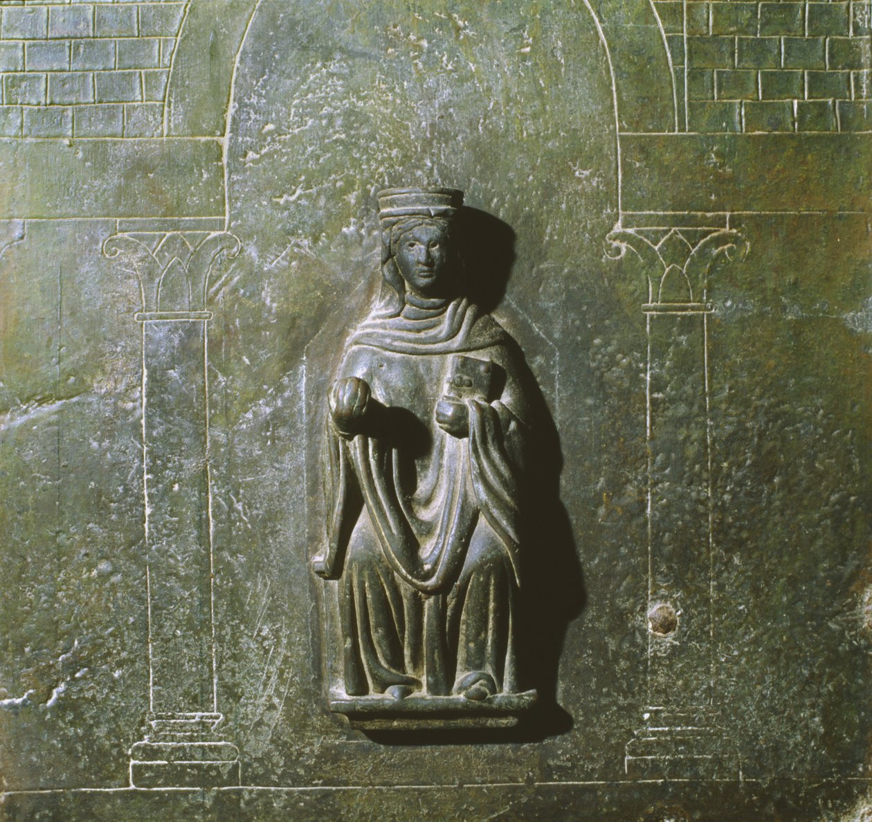 Fragment drzwi Oratorium św. Jana Ewangelisty, Włochy (brąz) autorstwa School Italian