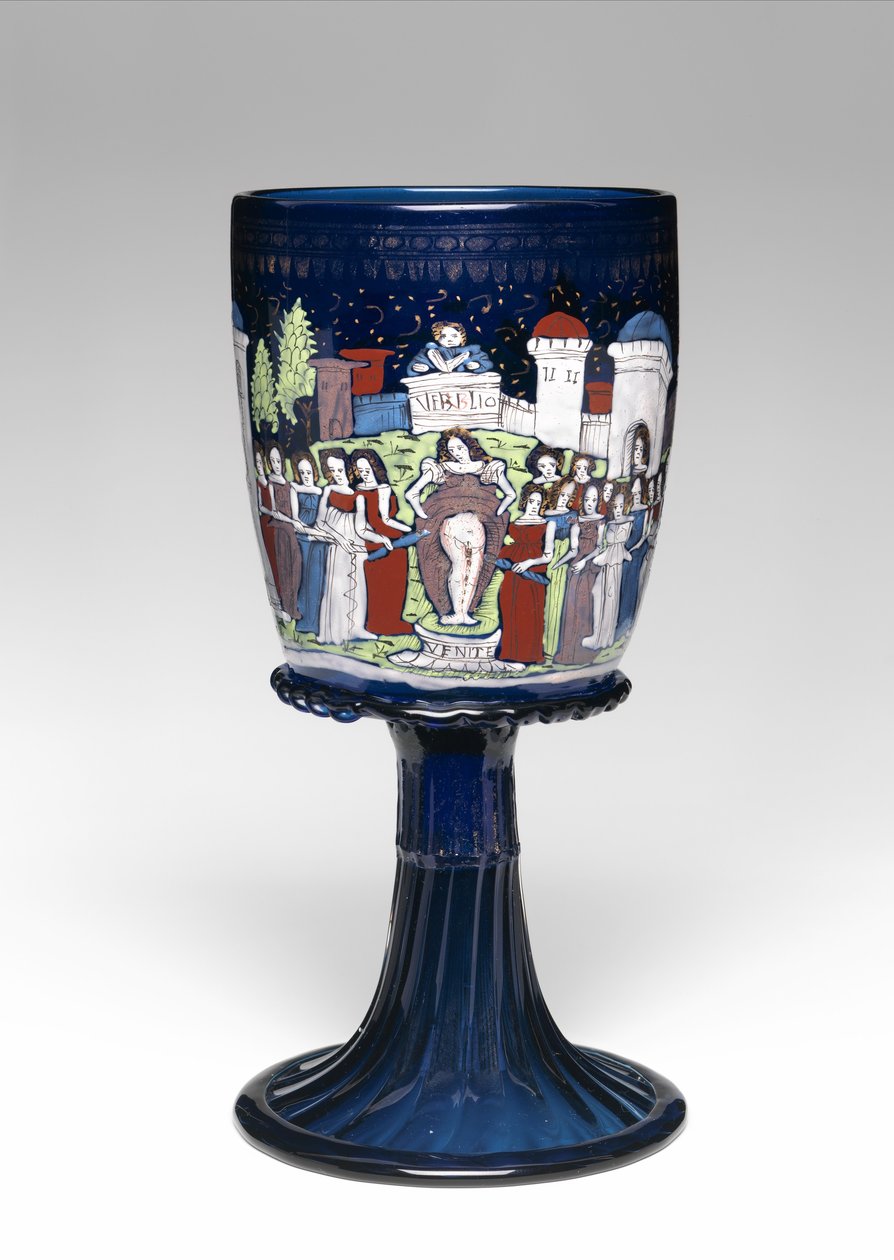 Czara, ok. 1475-1500 (szkło, emaliowane i złocone) autorstwa School Italian