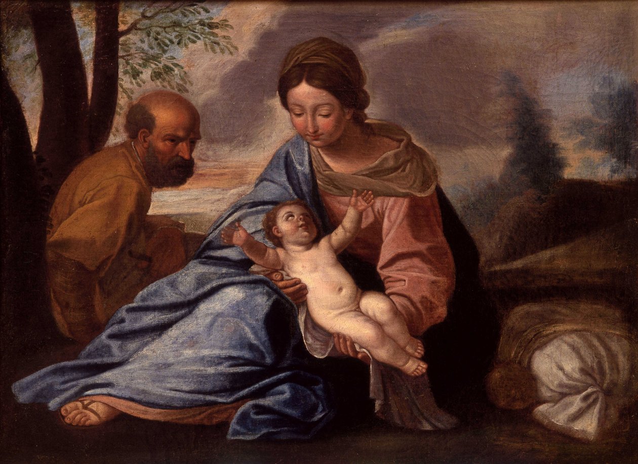 Święta Rodzina. b.d. (olej na płótnie) autorstwa School Italian