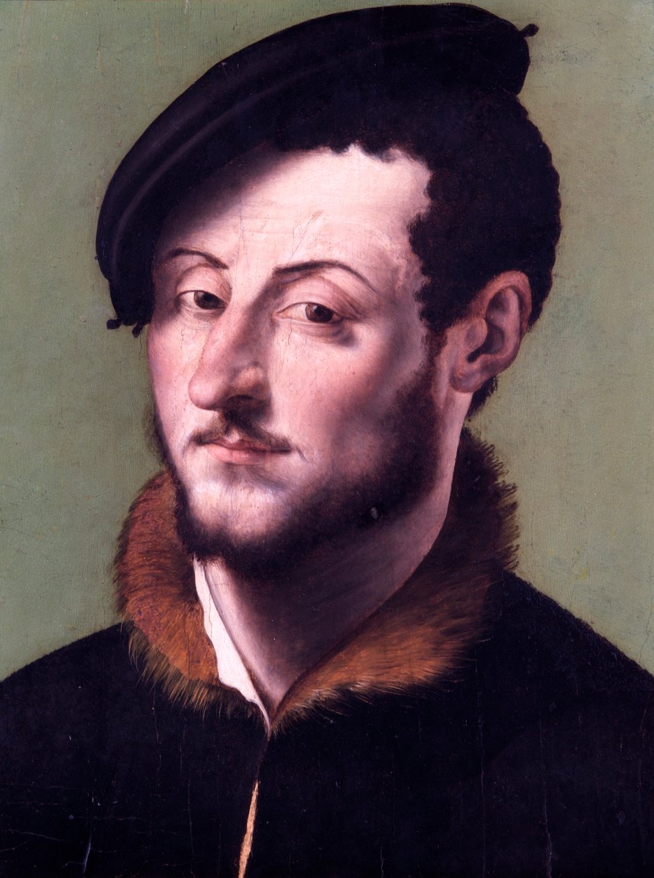 Portret mężczyzny (olej na desce topolowej) autorstwa School Italian