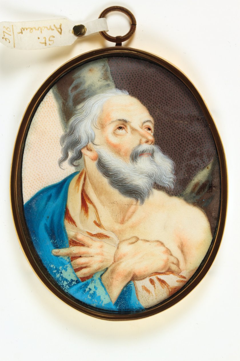 Św. Andrzej (akwarela na welinie) autorstwa School Italian