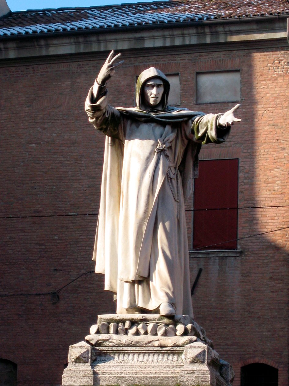 Posąg Hieronima Savonaroli (Girolamo Savonarola autorstwa School Italian