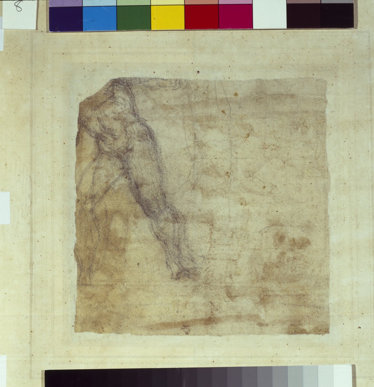 Studium mężczyzny (ołówek i umyć na papierze) autorstwa School Italian