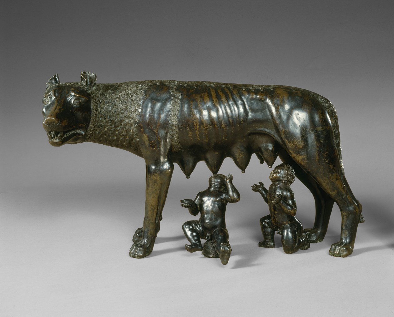 Wilk kapitoliński osesek Romulus i Remus autorstwa School Italian