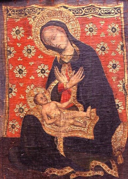 Dziewica z Dzieciątkiem, prawdopodobnie koniec XVI w. (panel) autorstwa School Italian