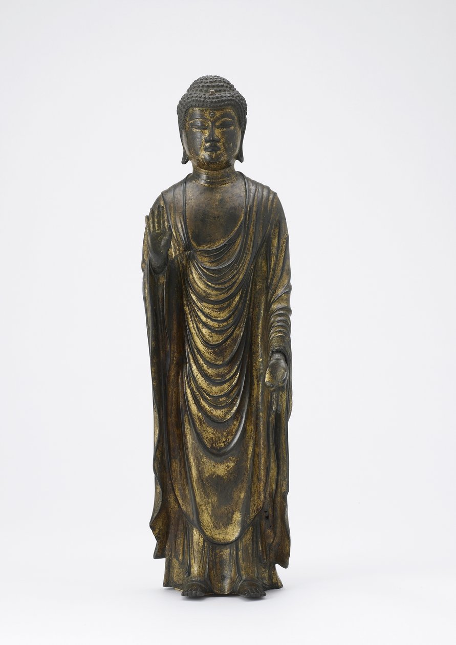 Budda Amitabha (Amida) Budda Nieskończonego Światła, okres Kamakura (złocony brąz) autorstwa Japanese School
