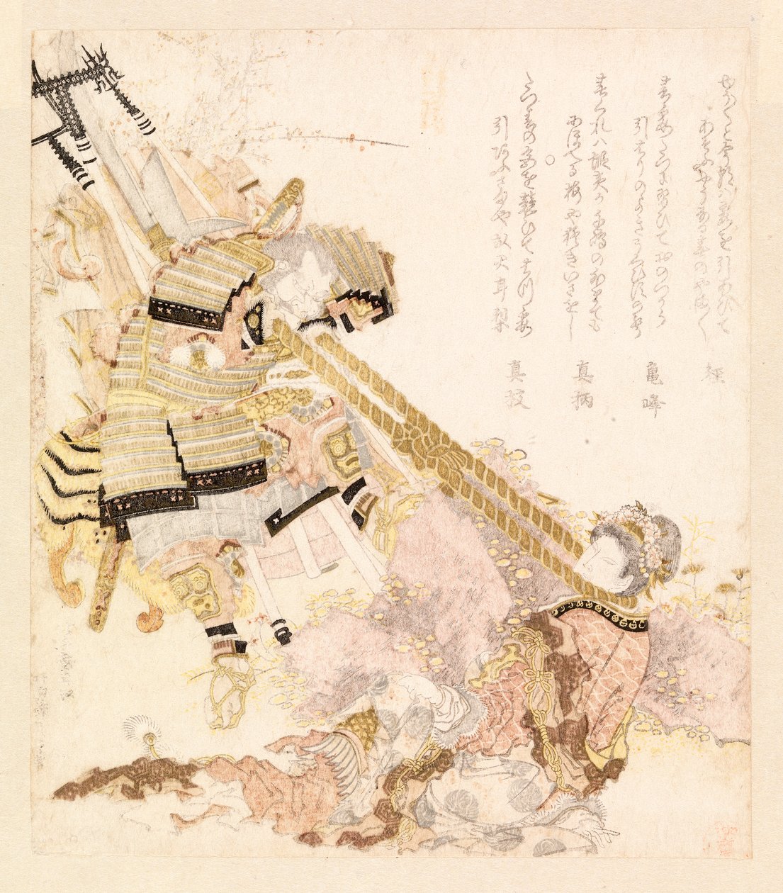 Przedstawienie legendarnej opowieści (drzeworyt kolorowy) autorstwa School Japanese