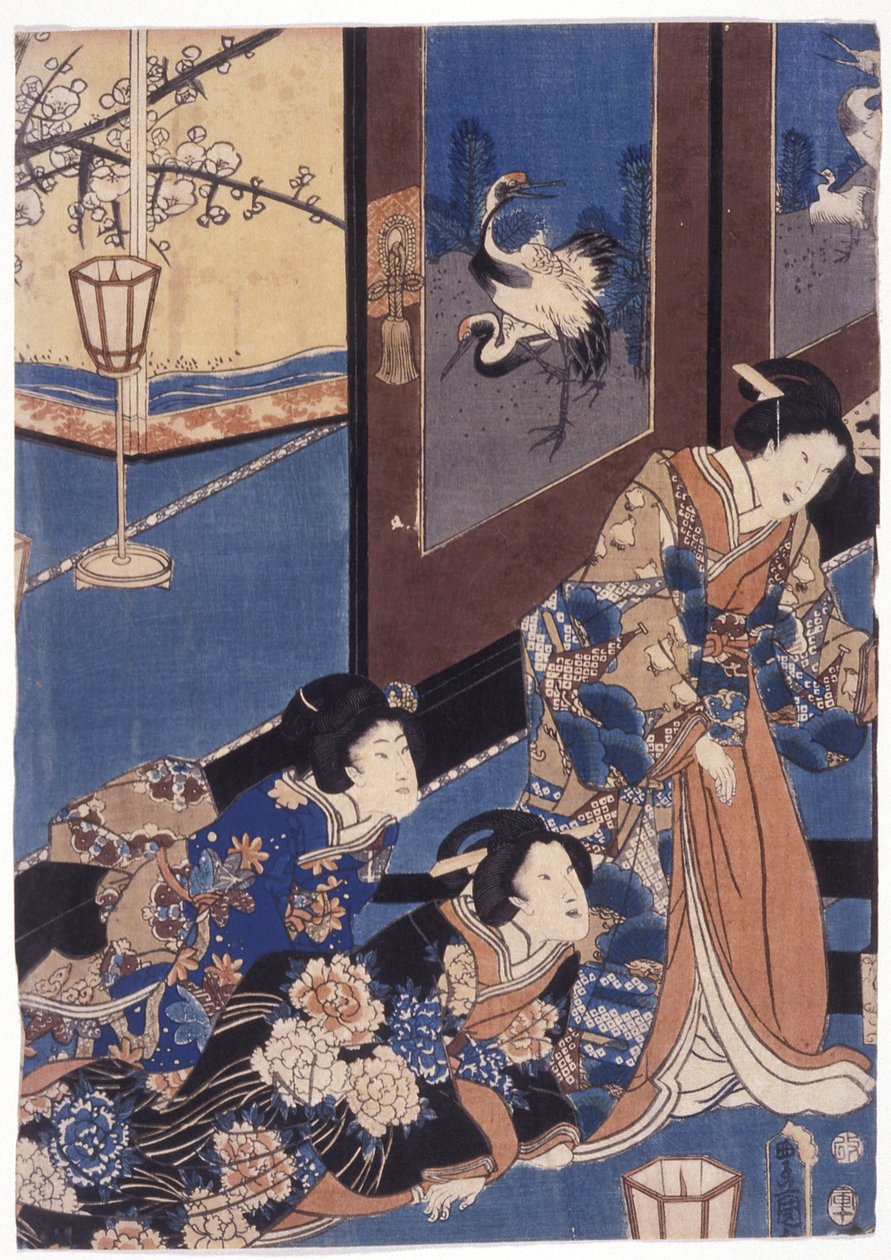 Furyu Azuma Genji (drzeworyt kolorowy) autorstwa School Japanese
