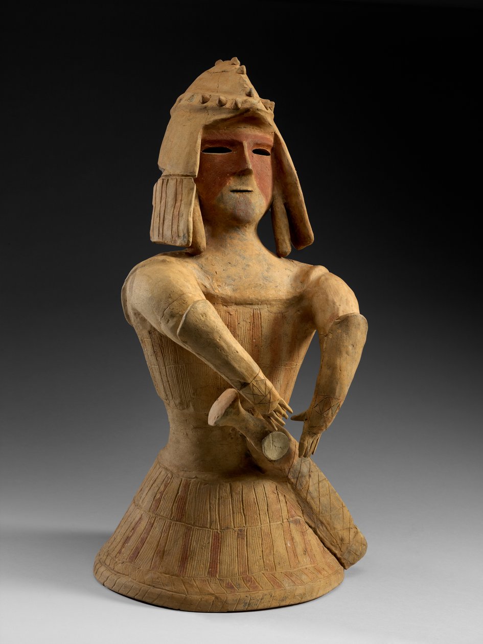 Haniwa Warrior, koniec VI wieku (czerwona ceramika) autorstwa Japanese School